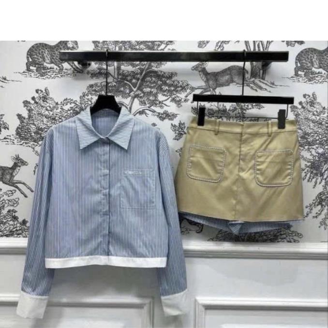 ÁO NỮ BURBERRY SET ÁO SƠ MI + CHÂN VÁY BBR