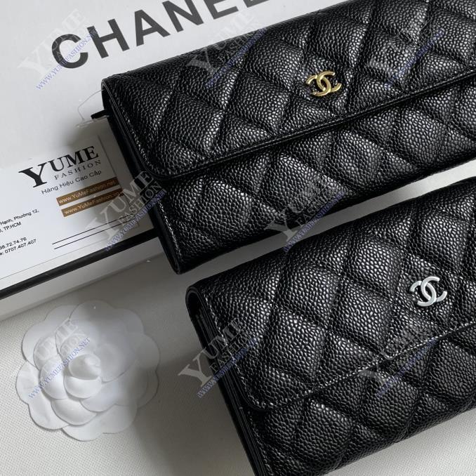 BÓP NỮ CHANEL Wallet Caviar Leather