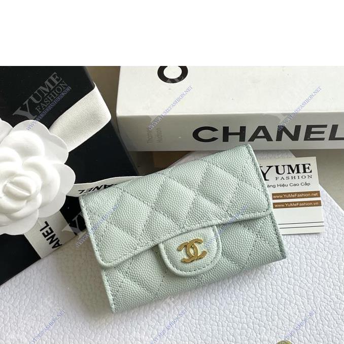 BÓP NỮ CHANEL Card holder Caviar