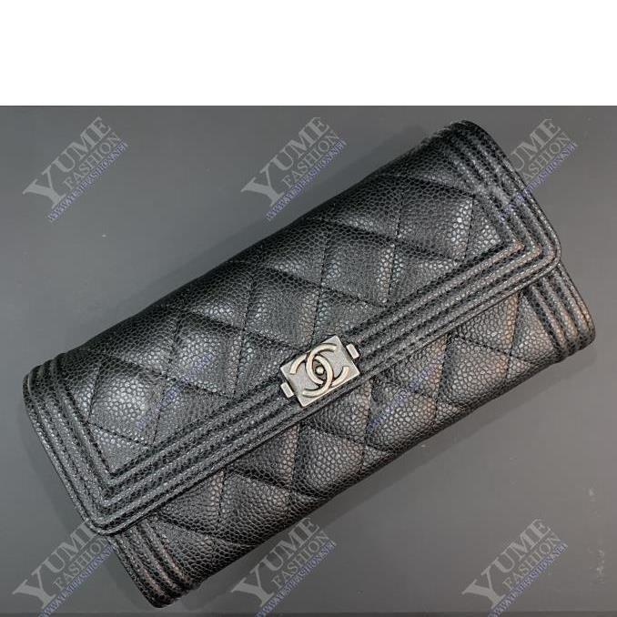 BÓP NỮ CHANEL&nbsp;WALLET CHANEL BOY CAVIAR SILVER