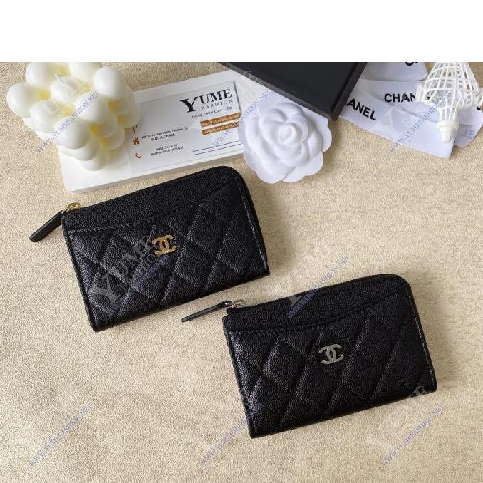 BÓP NỮ CHANEL Card -Caviar - Dây kéo