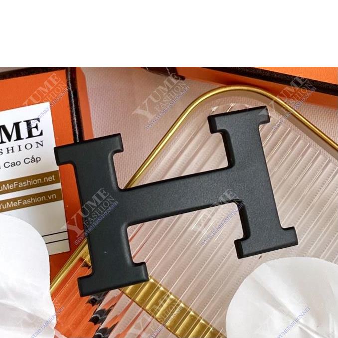 DÂY NỊT HERMES ÐEN NHÁM K LOGO